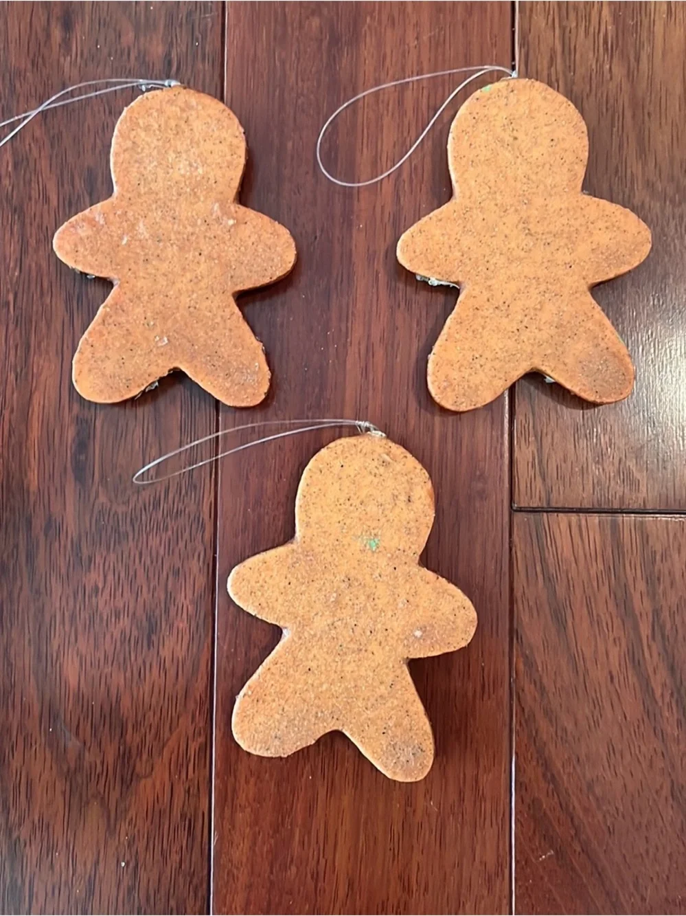 Set of 3 Gingerbread Men Cookie Holiday Christmas Ornaments